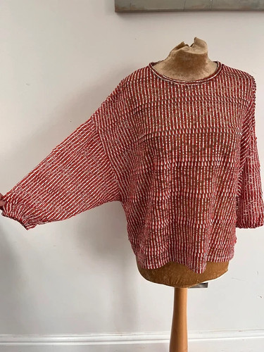 Per una red stripe top - red,