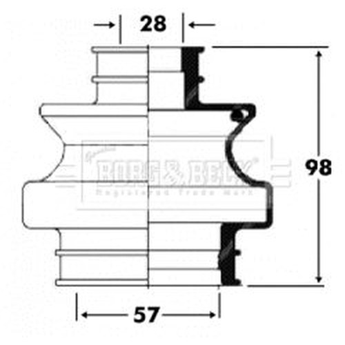 Borg beck drive shaft bellow - beck,