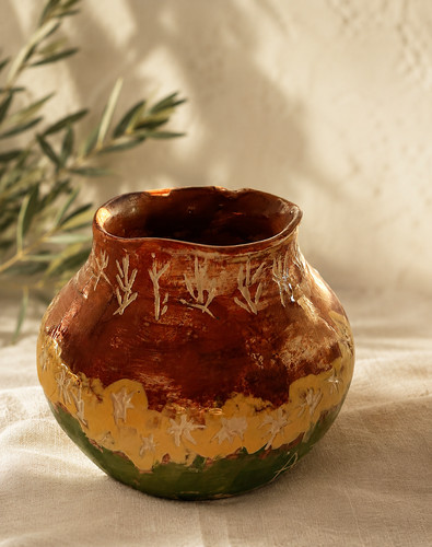 Handmade pottery vase - pottery,