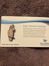 Not RSPB Birdlife Australia Pin Badge Major Mitchell’s Cockatoo
