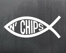 Fish N Chips Funny Vinyl Car