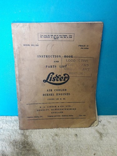 Lister instruction book and - lister,