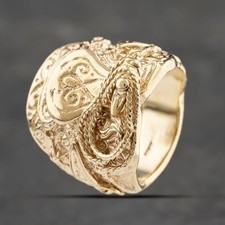 Second Hand 9ct Yellow Gold Heavy Saddle Ring 41342055