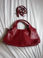 Genuine Leather Burgundy Red
