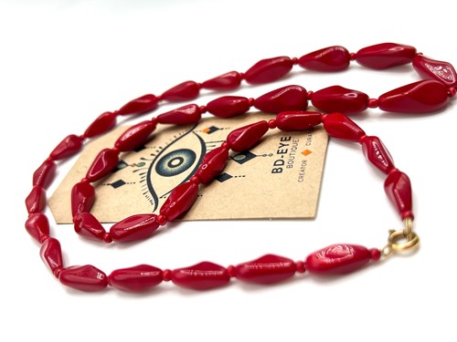 Vintage red glass beaded - vintage,