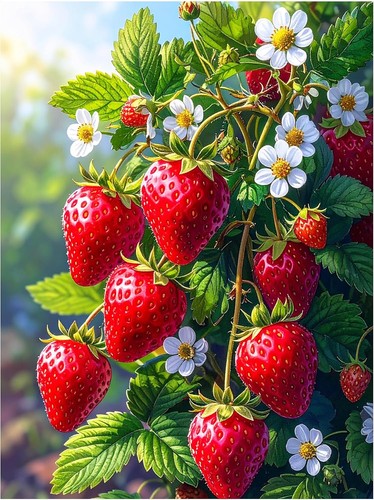 Tile mural red strawberries - mural,