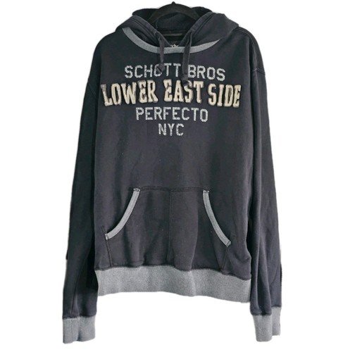 Schott nyc hoodie mens black - schott,