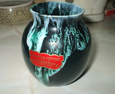 VINTAGE LOCH TAY POTTERY BUD VASE "GREEN GLADE"  PATTERN SIGNED / SCOTLAND