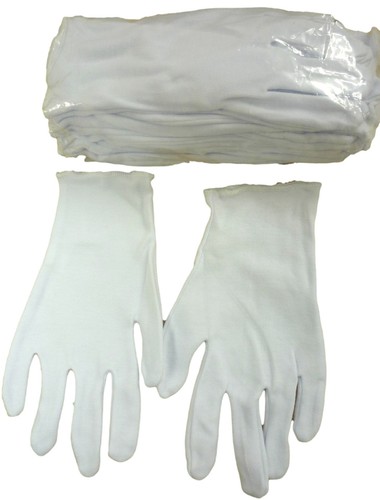 White 100 cotton gloves pack - 100%,