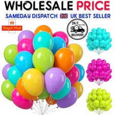 100 X Latex PLAIN BALOON BALLONS helium BALLOONS Quality Party Birthday Wedding