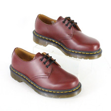 DR MARTENS Smooth Leather Oxford Shoes 1461 Cherry Red VGC UK 5 - EHB
