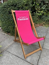 Folding Wooden Southsea DeckChair Garden Beach Seaside Deckchair - Pink