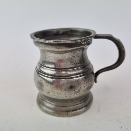 Antique 19thc pewter half - pewter, gill