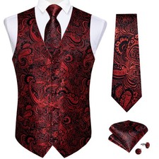 Mens Waistcoat Paisley Floral
