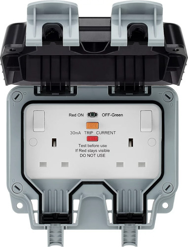 Storm outdoor socket double - bg,