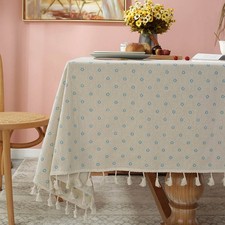 Floral Cotton Linen Tablecloth