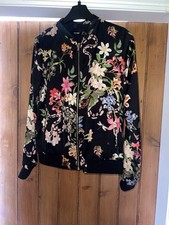 Floral Silk Bomber Jacket Size
