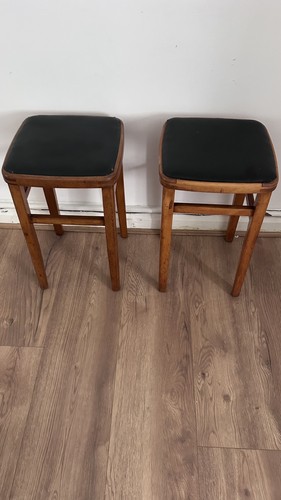 Pair vintage solid - of, wood
