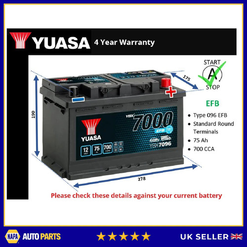 Efb car battery fits - efb,