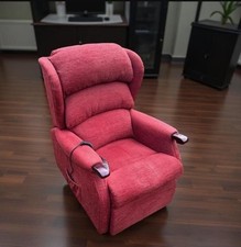 Red Fabric Rise And Recline Recliner Armchair Electric Riser