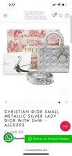 Christian Dior My ABCDior Lady Dior Bag Metallic Silver Cannage Quilt Lambskin