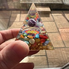 Orgone Pyramid Energy Generator With Chevron Amethyst Ball B 