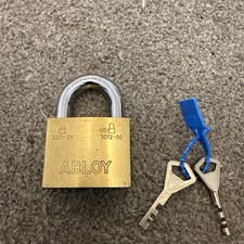 Abloy 3071-25 Brass 2 Keys Nos