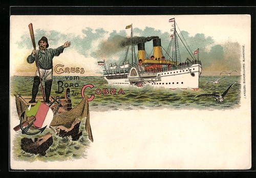 Postcard passenger ship cobra - postcard,