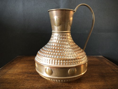 Arts crafts style copper jug - &,