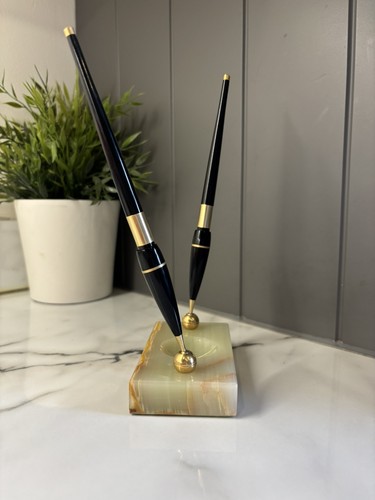 Vintage onyx desk top - onyx, pen