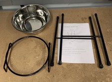 Stainless Steel Dog Raised Bowl Stand 2500ML Food Feeder Water Feeding 27cm High