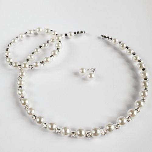 Pearl crystal silver prom - silver,