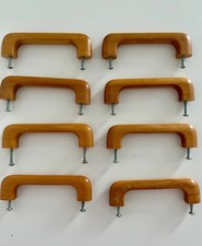 8 x Solid Beech Wood Drawer /Cabinet Pull Handles - D shaped - mid century style