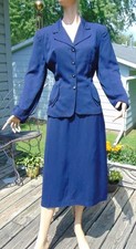 VTG 40s Navy Rayon Gabardine