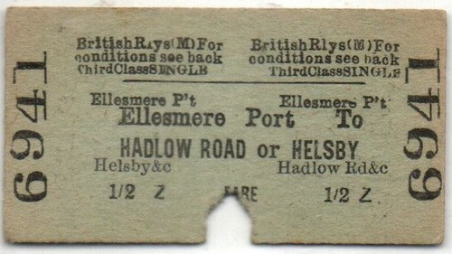 Railway ticket ellesmere - br(m),