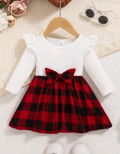 Baby girl long sleeve plaid - long,