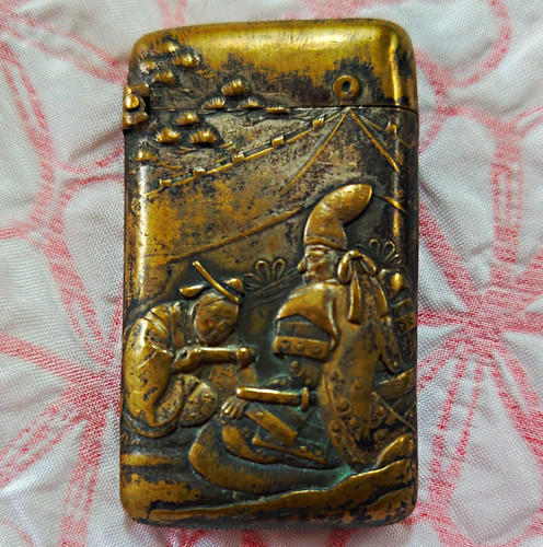 Brass pocket vesta case match - case,
