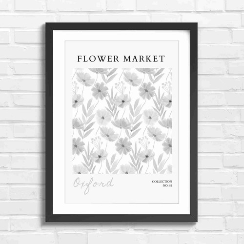 Floral market botanical black - floral,