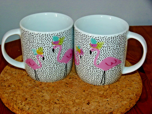 Two flamingo mugs - flamingo, asda