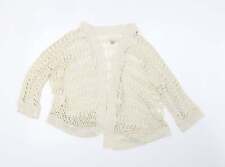 Matalan Womens White V-Neck Acrylic Blend Cardigan Size M
