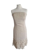 Jiki Monte-Carlo Creations Cream Lace Embroidered Strapless Dress. EU 40/UK 12. 