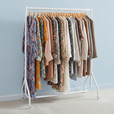 White Heavy-Duty Clothes Rail