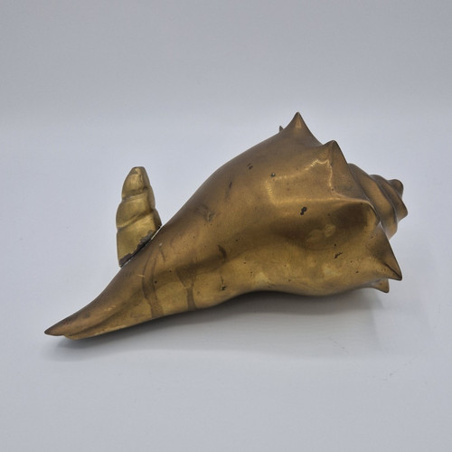 Vintage solid brass - conch, sea