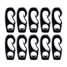 10Pcs Black Plastic Bungee