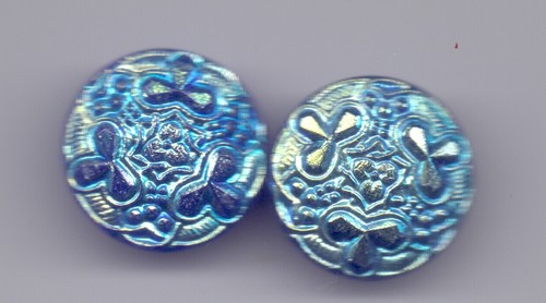 Two vintage glass buttons - , - 