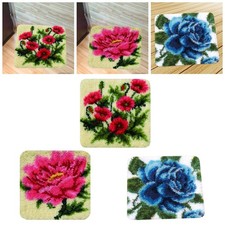 1 of 18"x18" Floral Square Rug