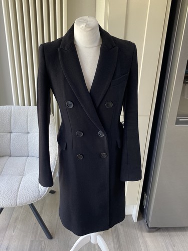 Zara black manteco wool double - black,
