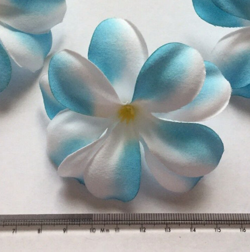 Silk plumeria heads blue - 5,