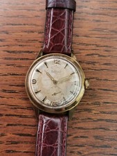 1950s Solo 15 Jewels Gold Plated Dress Watch, Patina Dial, Keeping Time #P37