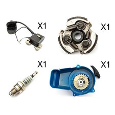 Spares Kit 49cc Mini Moto Air Cooled Ignition Coil Spark Plug Pull Start Clutch 